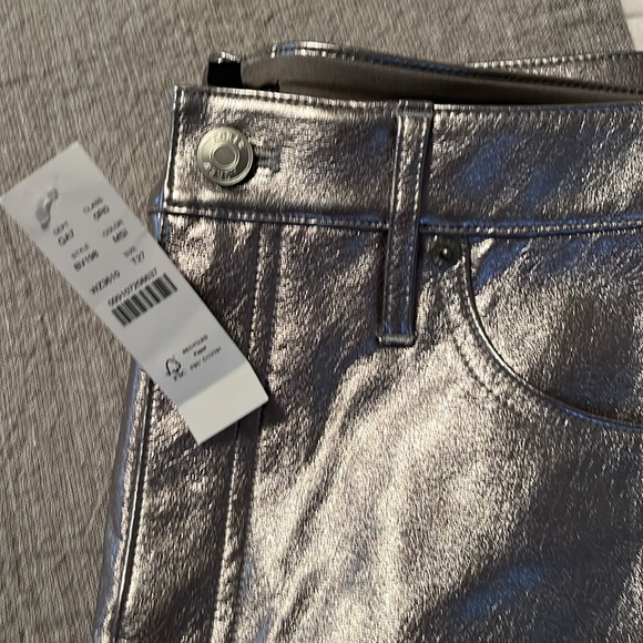 NWT J Crew Full-length demi-boot pant in metallic faux leather 27Tall - Picture 2 of 4